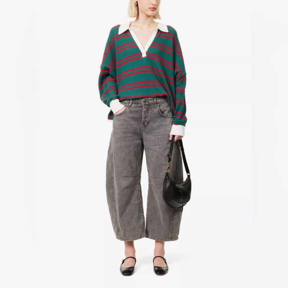 WE THE FREE Good Luck Five-Pockets Balloon-Leg Mid-Rise Denim-Blend Jeans sz 30